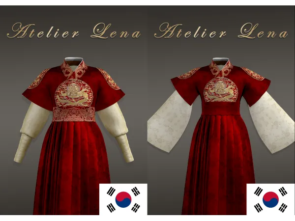 Alpha [Atelier Lena] Royal Cheol lik (New Wide Sleeve Ver) by Atelier Lena - The Sims 4 Custom Content