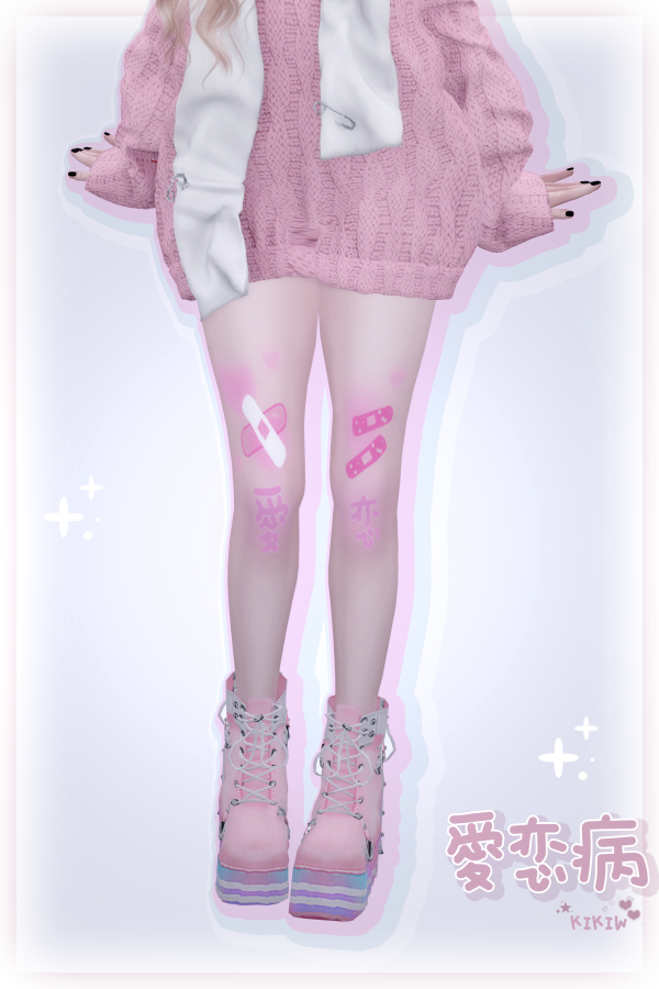 Alpha [KIKIW]愛恋病 socks by simsfinds - The Sims 4 Custom Content