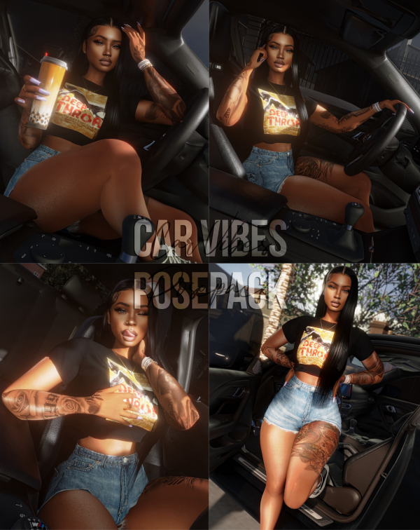 Mix Car Vibes Posepack (In Game) by simsfinds - The Sims 4 Custom Content
