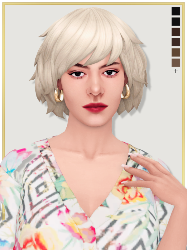 Maxis Match NOLLA female hair by simsfinds - The Sims 4 Custom Content