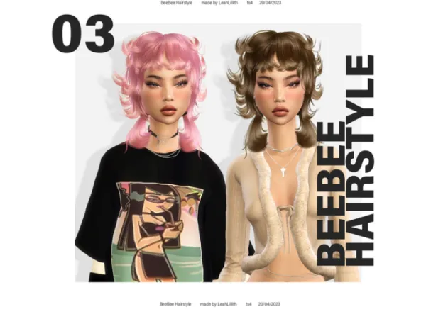 Alpha BeeBee Hairstyle by LeahLilith - The Sims 4 Custom Content