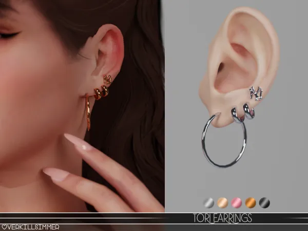 Alpha Tori earrings - The Sims 4 Custom Content