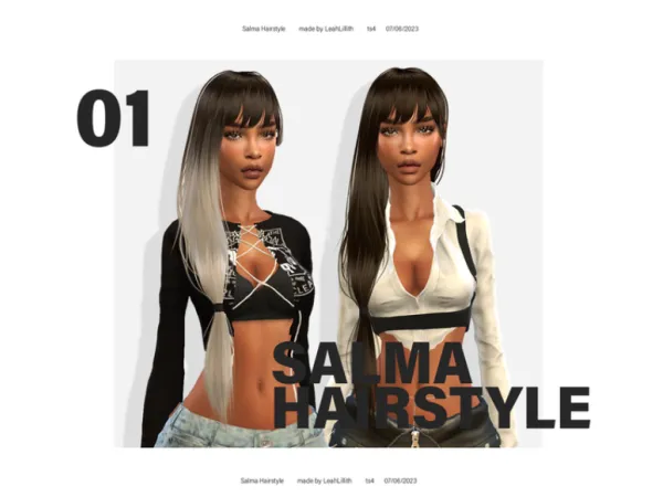 Alpha Salma Hairstyle by LeahLilith - The Sims 4 Custom Content