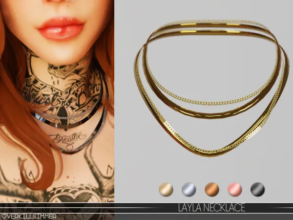 Alpha Layla necklace - The Sims 4 Custom Content
