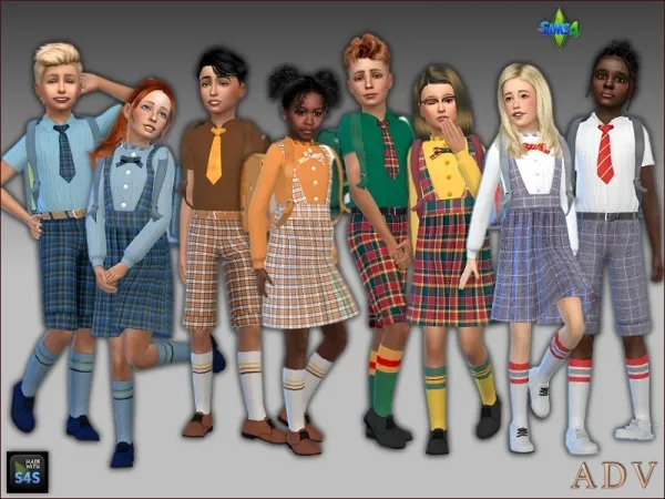 Mix school uniforms for children - The Sims 4 Custom Content
