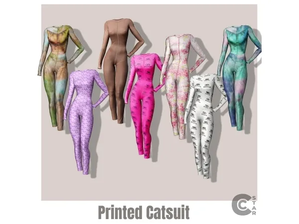 Alpha Printed Catsuit cool_content_star - The Sims 4 Custom Content