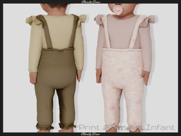 Alpha Print Jumpsuit Infant - The Sims 4 Custom Content