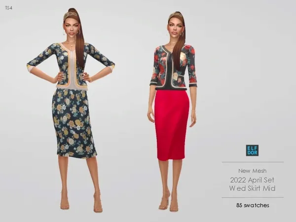 Mix Just A Midi Skirt - The Sims 4 Custom Content