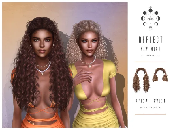 Alpha nightcrawler reflect hair - The Sims 4 Custom Content