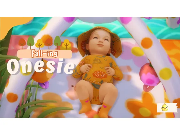 Fall-ing onesie and bucket hat  by tinysimmer