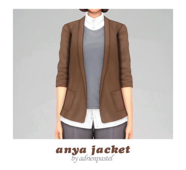 Maxis Match Anya Jacket by simsfinds - The Sims 4 Custom Content