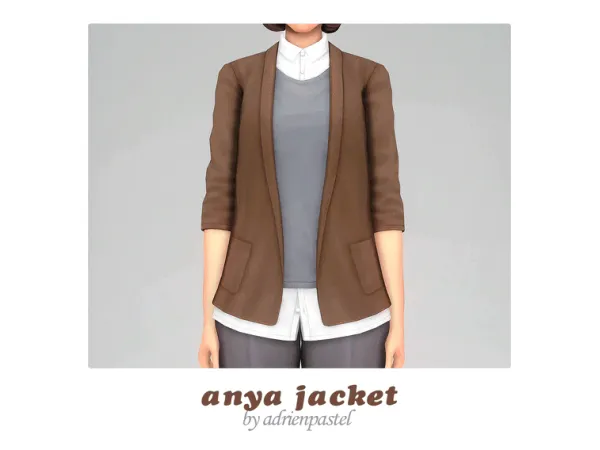 Maxis Match Anya Jacket by AdrienPastel - The Sims 4 Custom Content