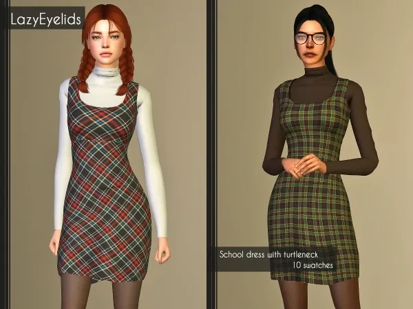 Alpha School dress with turtleneck - The Sims 4 Custom Content