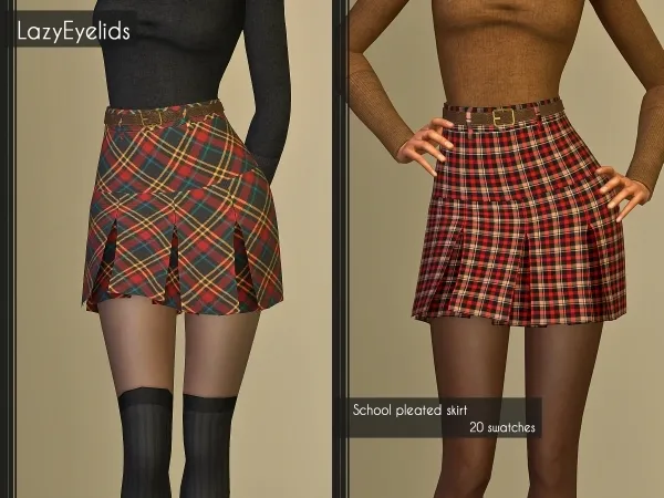 Alpha School pleated skirt - The Sims 4 Custom Content