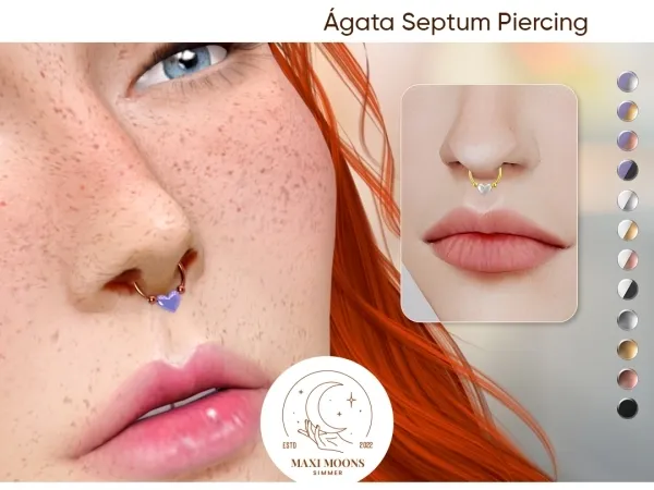 Alpha u00c1gata Septum Piercing - The Sims 4 Custom Content