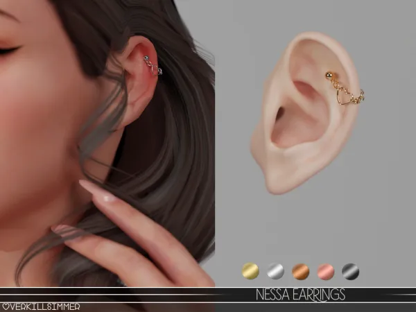 Alpha Nessa earings - The Sims 4 Custom Content
