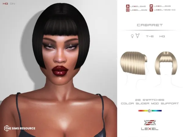 Alpha LEXEL CABARET (HAIRSTYLE) by LexelSims - The Sims 4 Custom Content