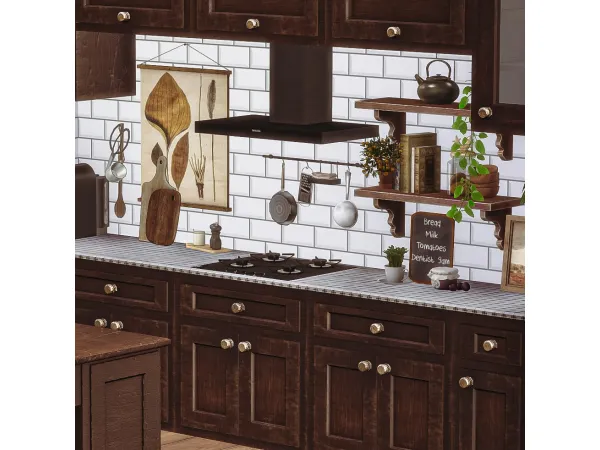 Alpha Dark Academia (2) Kitchen - The Sims 4 Custom Content