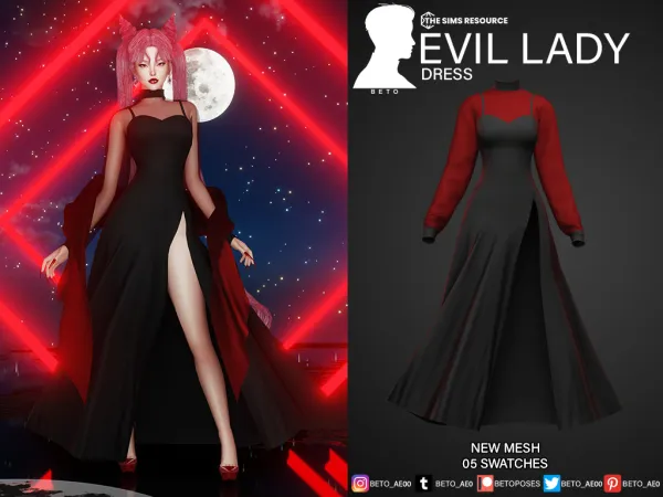 Alpha Evil Lady Set - The Sims 4 Custom Content