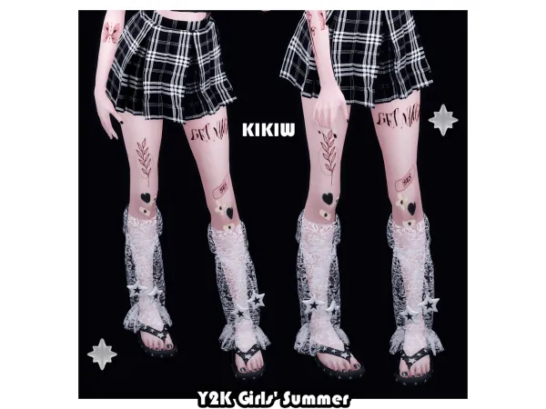 Alpha [KIKIW]Y2K Girls' Summer by KIKIW - The Sims 4 Custom Content