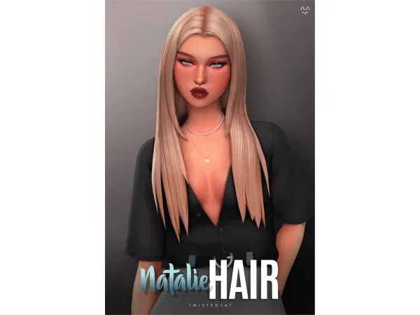 Maxis Match Natalie Hair by TwistedCat - The Sims 4 Custom Content