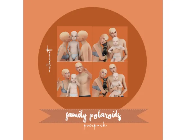 Mix Family Polaroids Posepack - The Sims 4 Custom Content