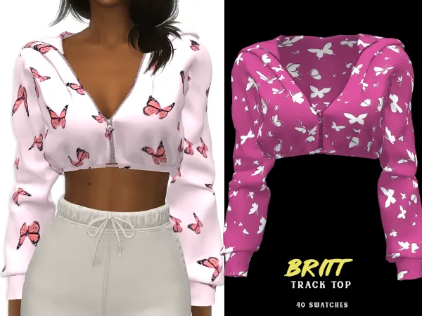 Alpha Britt Track Top - The Sims 4 Custom Content