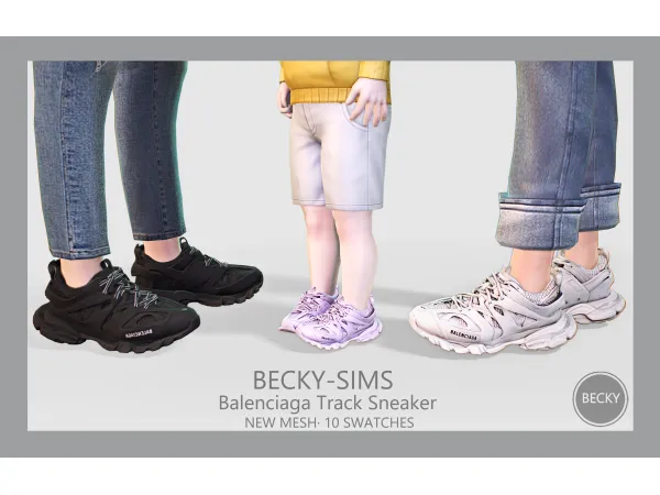 Alpha BECKYSIMS Balenciaga Track Sneaker by BeckySims - The Sims 4 Custom Content