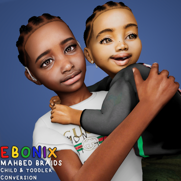 Alpha Mahbed Braids Child Toddler by simsfinds - The Sims 4 Custom Content