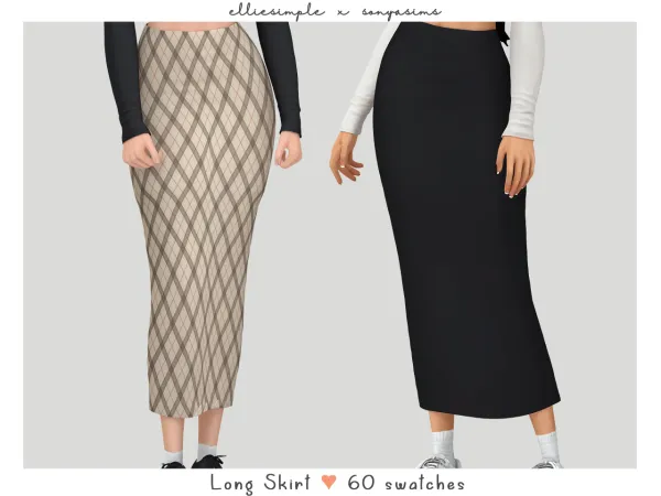 Alpha Elliesimple x Sonyasims Long skirt - The Sims 4 Custom Content