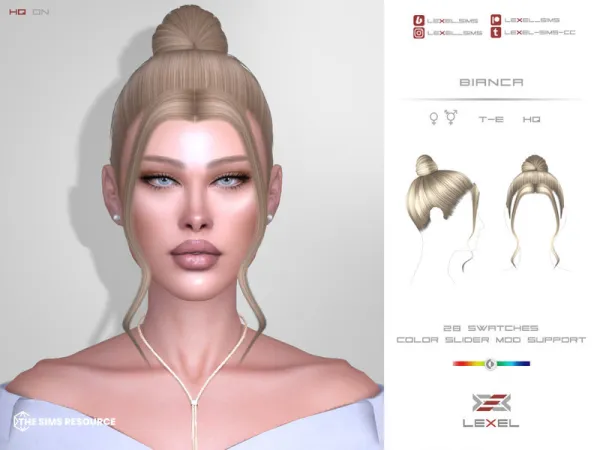 Alpha LEXEL Bianca (hairstyle) - The Sims 4 Custom Content