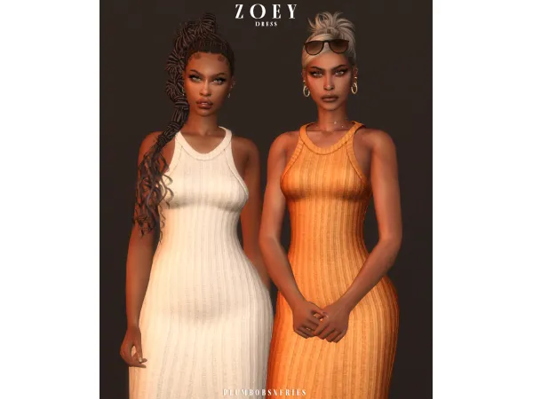 Alpha ZOEY dress by plumbobsnfries - The Sims 4 Custom Content
