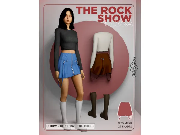 Alpha Tessa Skirt by MissValentine - The Sims 4 Custom Content