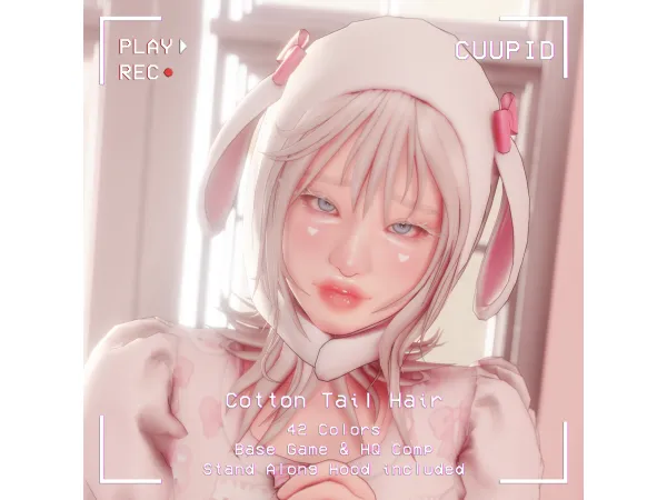 Maxis Match CUUPID Cotton Tail Hair 800 CUUPID by 1 - The Sims 4 Custom Content