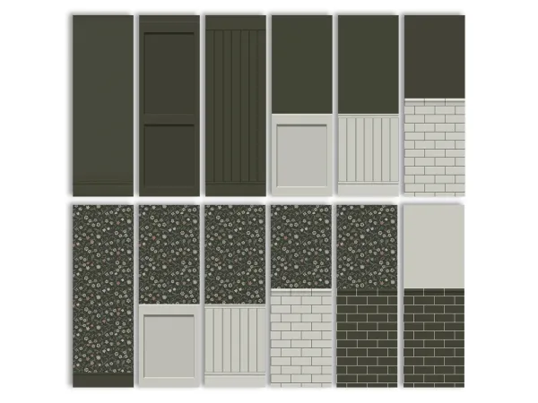 Mix English Country Wall Set by Sooky88 - The Sims 4 Custom Content