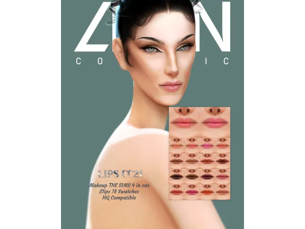 Alpha LEAN LIPS 21 by LEANSIMS - The Sims 4 Custom Content