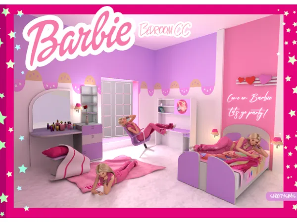 Come on Barbie Bedroom CC by SNOOTYSIMS