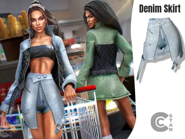 Alpha Denim Skirt Shorts cool_content_star by cool_content_star - The Sims 4 custom content