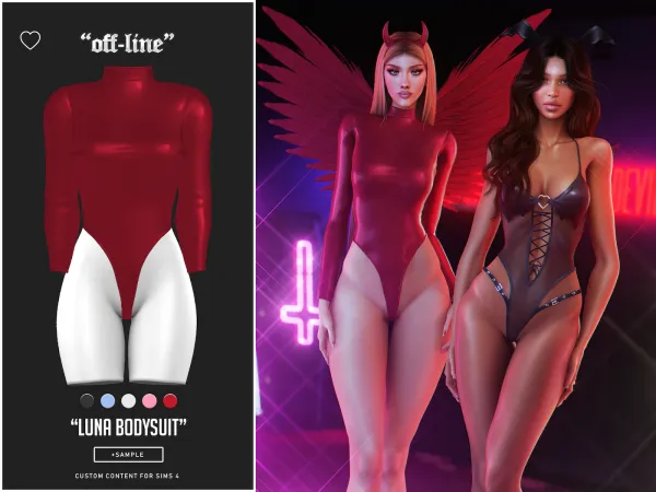 Alpha Off Line Luna Bodysuit (Sample) - The Sims 4 Custom Content