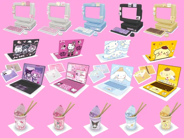 Alpha ঌ Sanrio room recolor set ໒ - The Sims 4 Custom Content