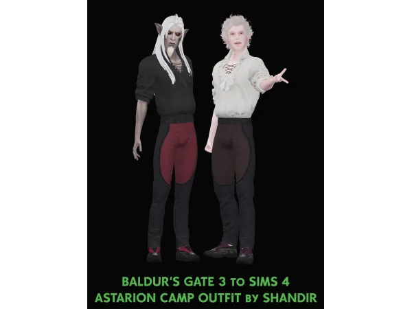 Mix Shandir Astarion Camp Outfit - The Sims 4 Custom Content