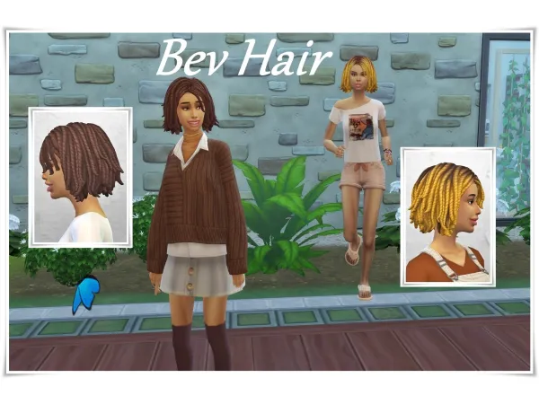 Maxis Match BevHair SolidOmbre - The Sims 4 Custom Content