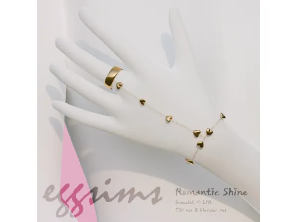 Alpha [EGGSIMS] bracelet 03 Romantic Shine LR by EggU - The Sims 4 Custom Content