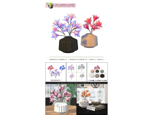 Alpha Zoey Magnolia Flowers - The Sims 4 Custom Content