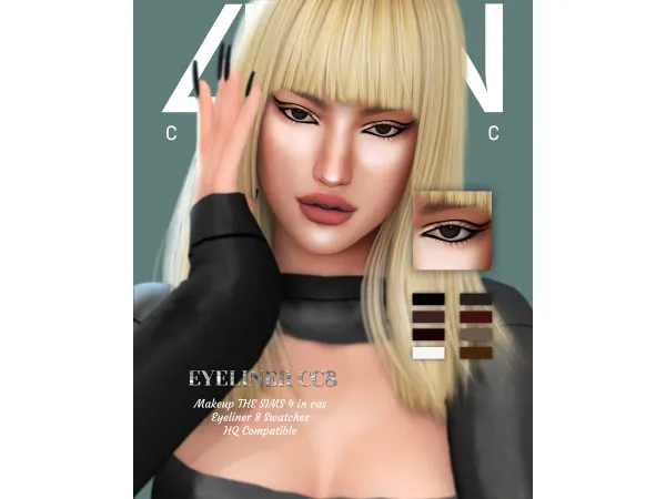 Alpha LEAN EYELINER CC8 by LEANSIMS - The Sims 4 Custom Content