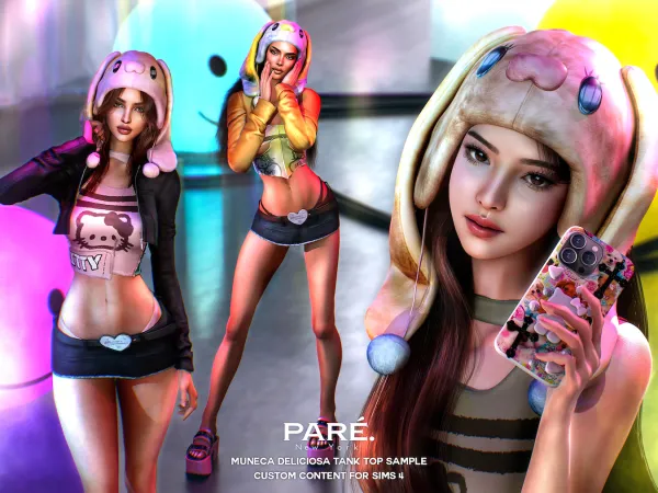 Alpha PARE Muneca Deliciosa Tank Top Sample - The Sims 4 Custom Content