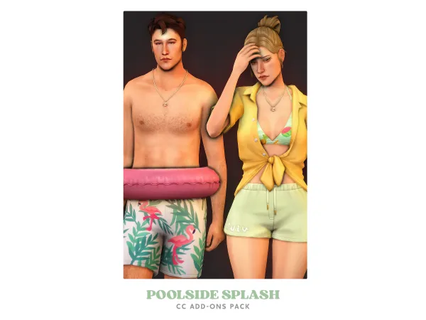 Maxis Match Poolside Splash Add Ons by AdrienPastel - The Sims 4 Custom Content