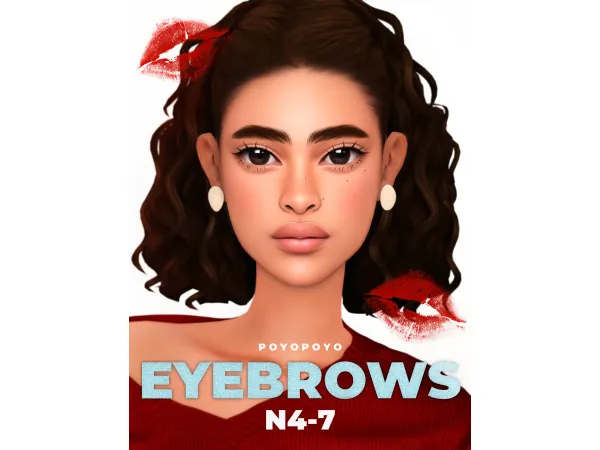 Maxis Match EYEBROWS N4 7 by PoyoPoyo - The Sims 4 Custom Content
