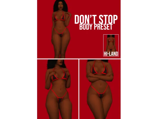 Alpha dont stop body preset land by hi - The Sims 4 Custom Content