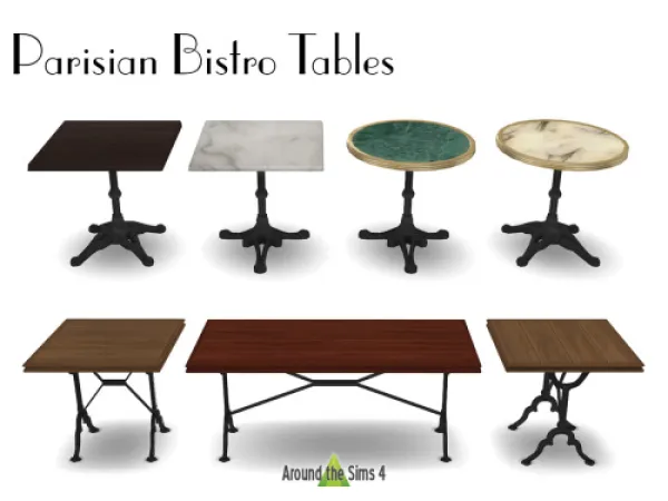Mix Around Parisian Bistro Tables - The Sims 4 Custom Content